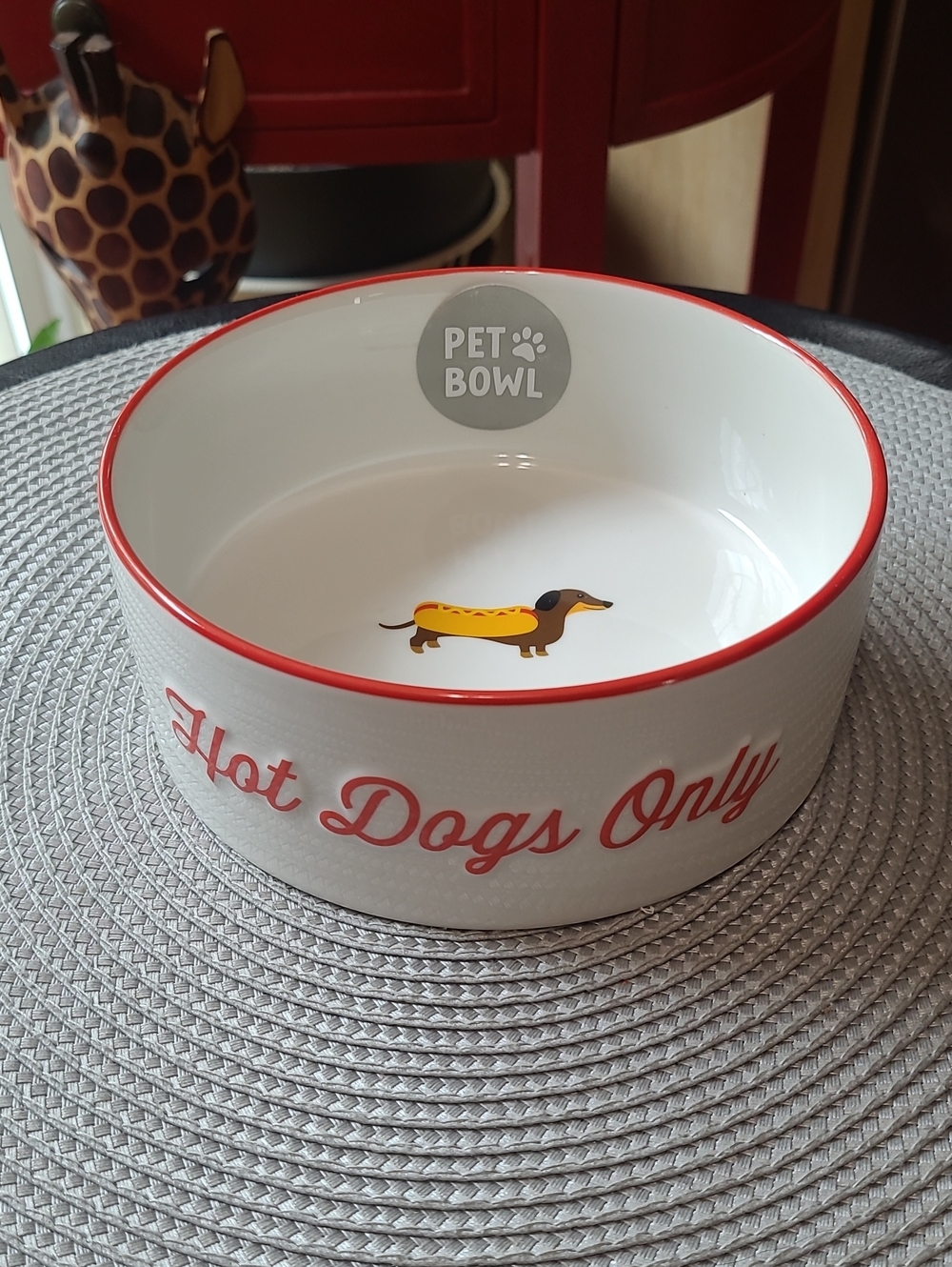 Rocky Bear 'Hot Dog' Pet Bowl